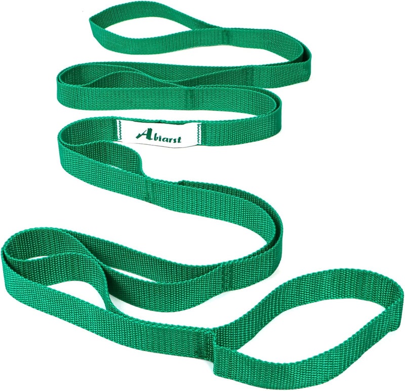 Abiarst Stretching Strap Yoga Straps for Physical Therapy, 10 Loops Non-Elastic Stretch Band for Pilates, Flexibility, Exercise and Gymnastics - Image 1